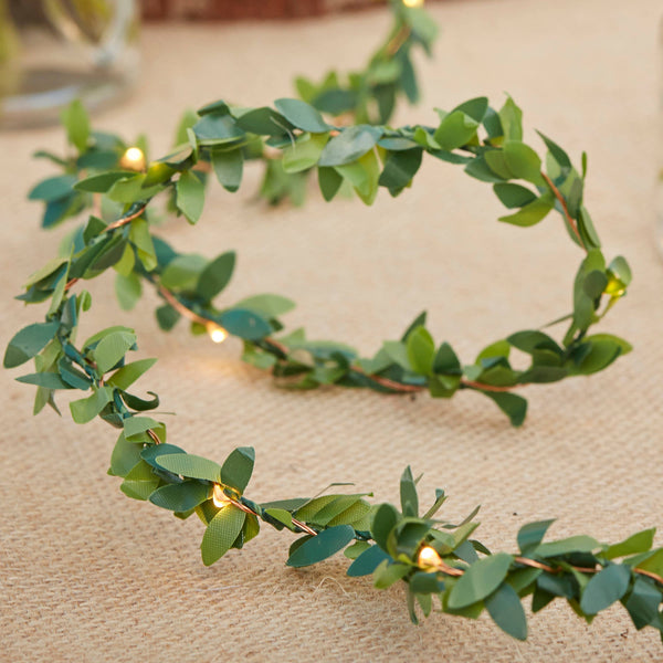Green Plastic Foliage LED String Lights - Ginger Ray