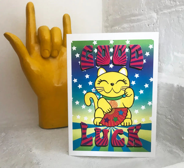 Maneki Neko Good Luck Card - Stan and Gwyn