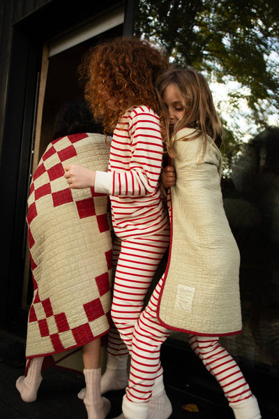 Red & Oatmeal Breton - Christmas Kids Classic PJ Set - Sleepy Doe
