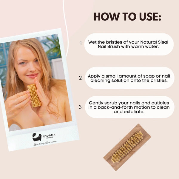 Natural Sisal Beech Wood Nail Brush - Eco Bath London