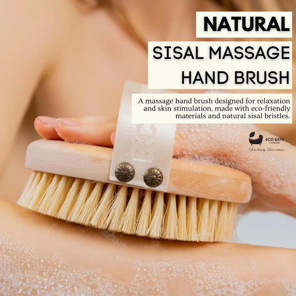 Natural Sisal Massage Hand Brush - Dry Brushing Hand Brush for Exfoliation - Eco Bath London