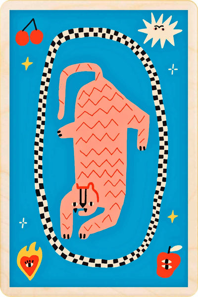 Tiger Cat Wooden Magnet