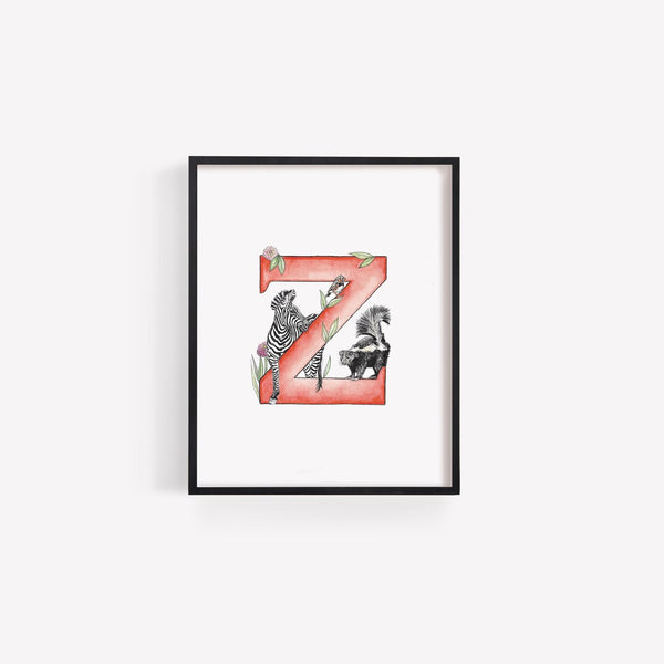 Z Letter Print - A4 - Kathryn Pow Art