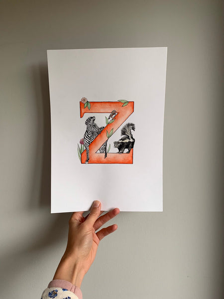 Z Letter Print - A4 - Kathryn Pow Art