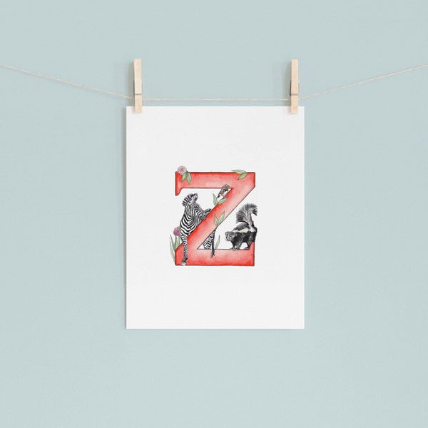 Z Letter Print - A4 - Kathryn Pow Art