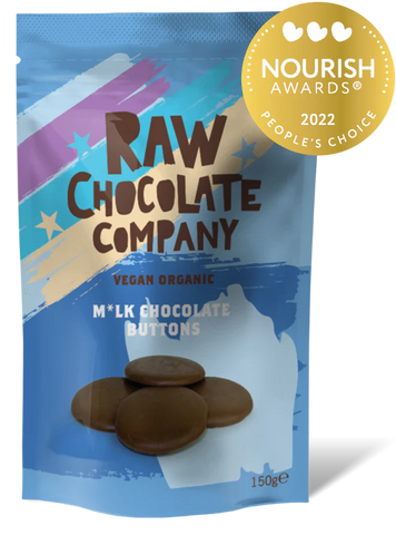 M*lk Chocolate Vegan, Organic & Low-Sugar Buttons - The Raw Chocolate Company