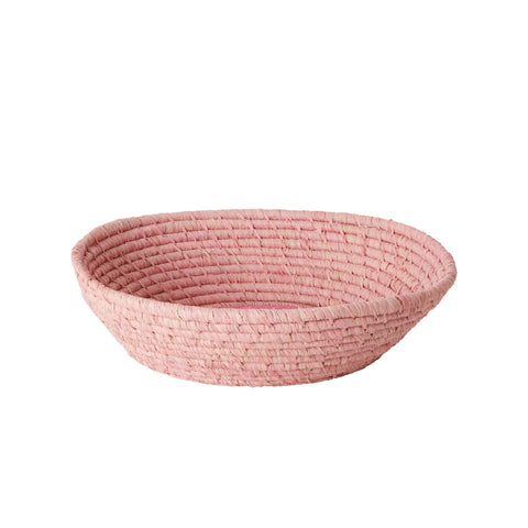 Large Pink Round Bread Basket - Rice DK