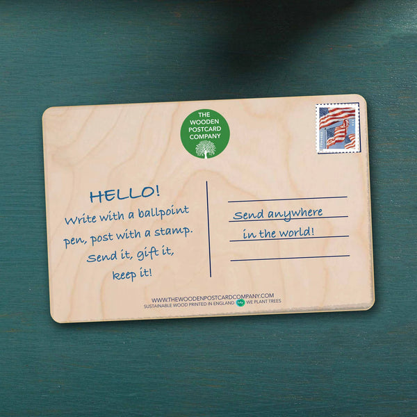 Winter Landscape Wooden Postcard