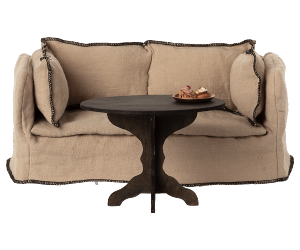 Miniature Black Wooden Toy Coffee Table - Maileg