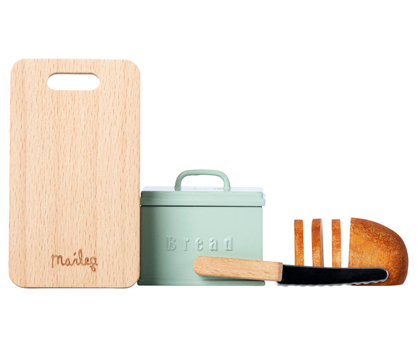 Miniature Bread Box, Cutting Board & Knife - Maileg