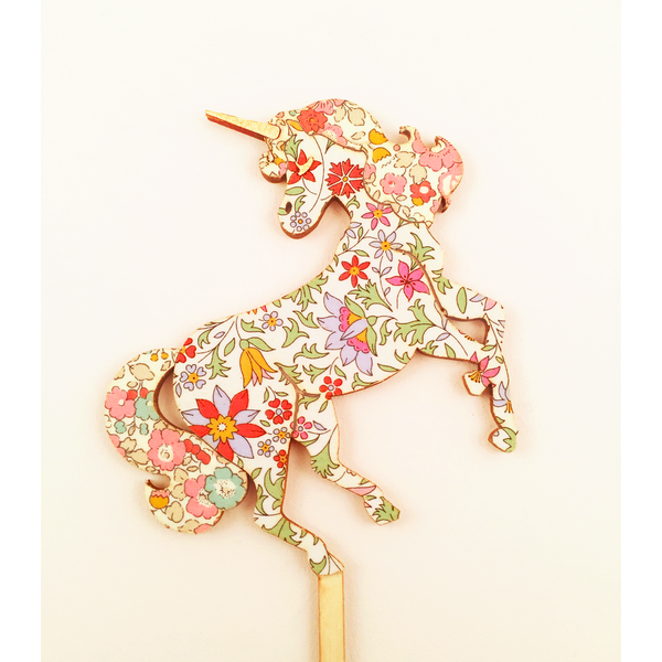 Flora the Unicorn Liberty Cake Topper - Eleanor Moss Studio
