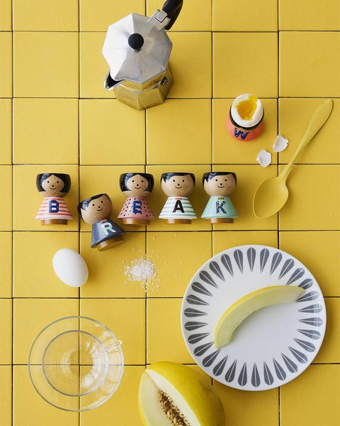 Bordfolk Alphabet Painted Wooden Eggcup - Lucie Kaas