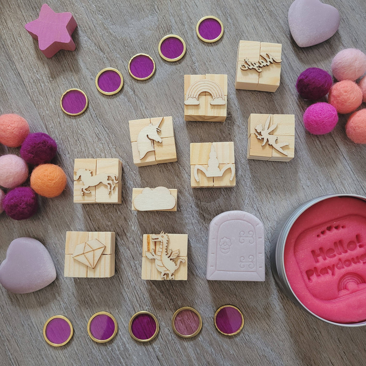 Magical Wooden Stamps Hello! Playdough! Honey on the Hill