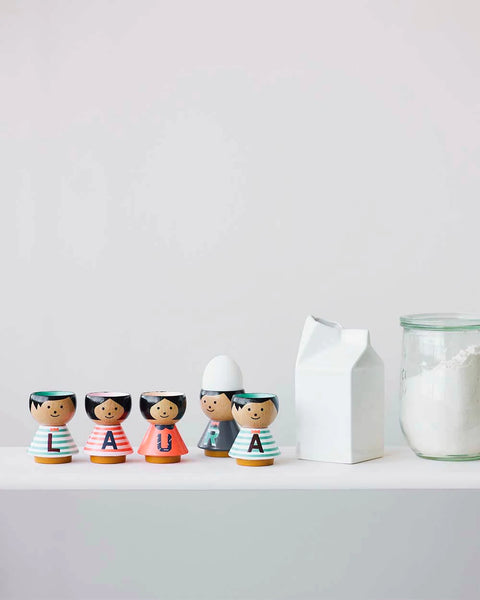 Bordfolk Alphabet Painted Wooden Eggcup - Lucie Kaas