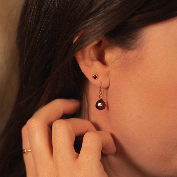 January Garnet Birthstone Stud Earrings - Wanderlust Life