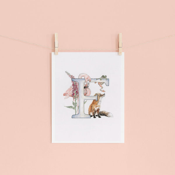 'F' Letter Print - A4 - Kathryn Pow Art