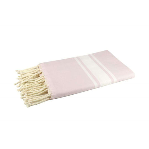 Baby Pink Recycled Cotton Hammam Beach Towel - By Foutas