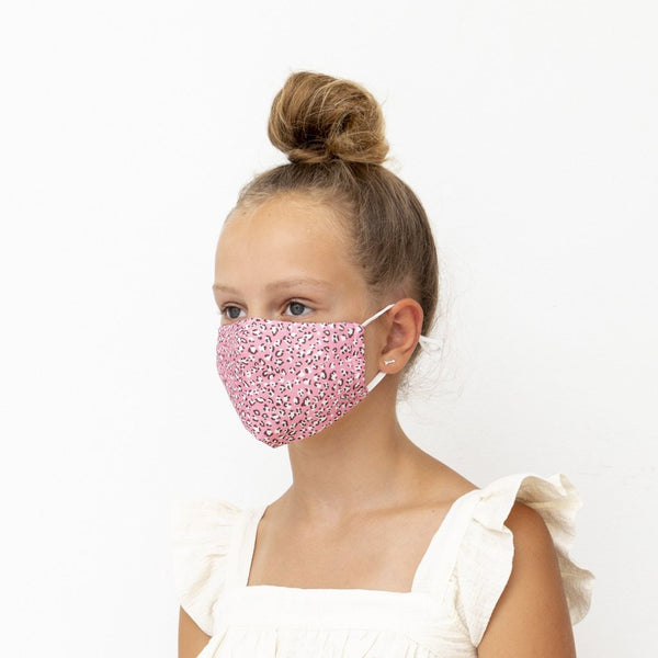 Pink Adult Leopard Print Face Mask - Mimi & Lula