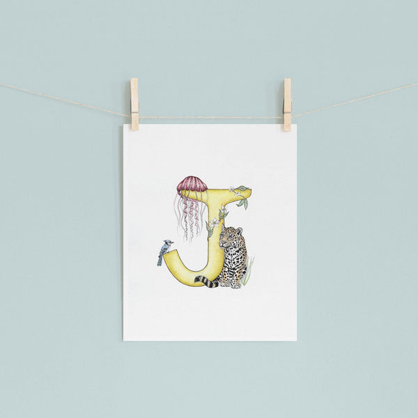 'J' Letter Print - A4 - Kathryn Pow Art