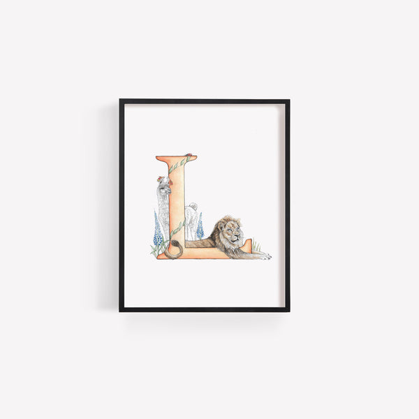L Letter Print - A4 - Kathryn Pow Art
