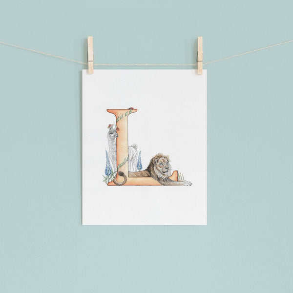 L Letter Print - A4 - Kathryn Pow Art