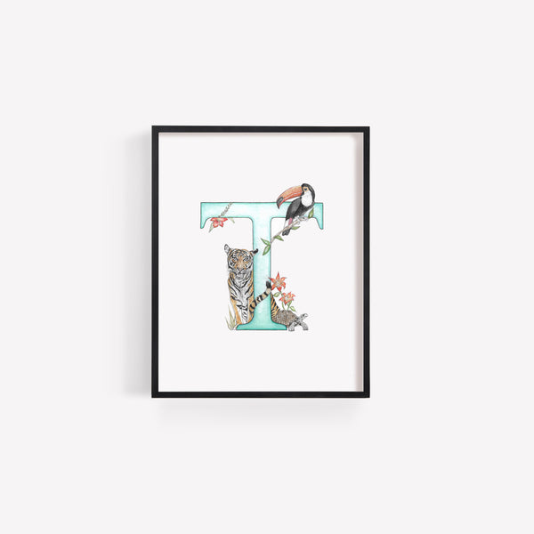 'T' Letter Print - A4 - Kathryn Pow Art