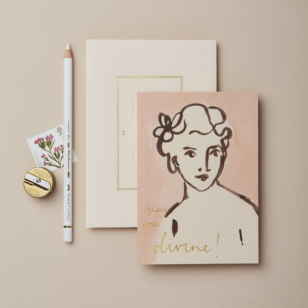 Portrait 'You Are Divine' Card - Wanderlust Paper Co.