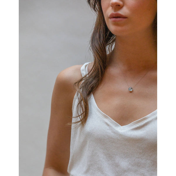 March Fine Cord Birthstone Necklace, Aquamarine - Wanderlust Life