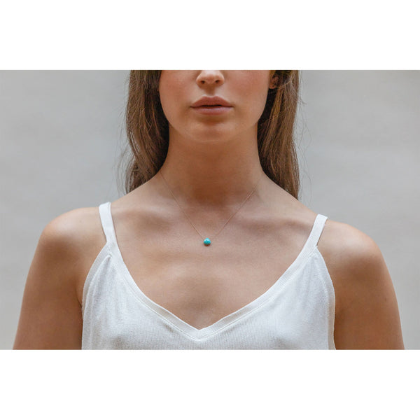 December Fine Cord Birthstone Necklace, Turquoise - Wanderlust Life