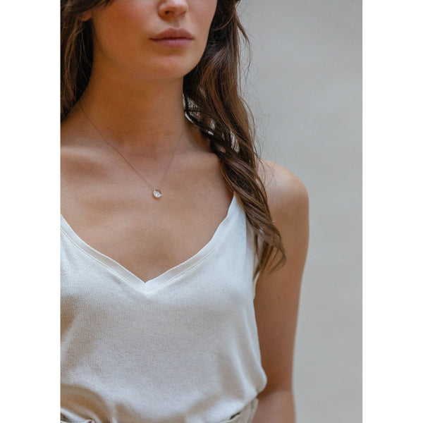 April Fine Cord Birthstone Necklace, Clear Quartz - Wanderlust Life