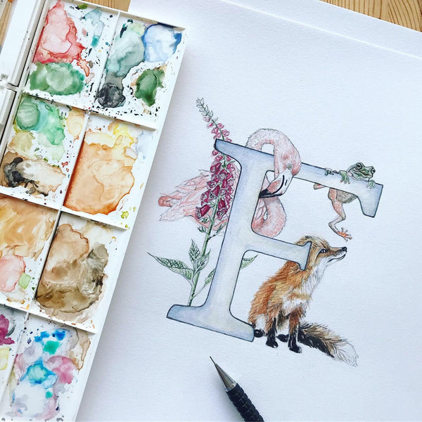 'F' Letter Print - A4 - Kathryn Pow Art