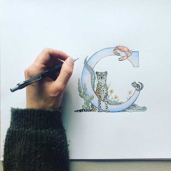 'C' Letter Print - Kathryn Pow Art