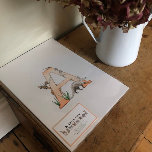 'A' Letter Print - A4 - Kathryn Pow Art