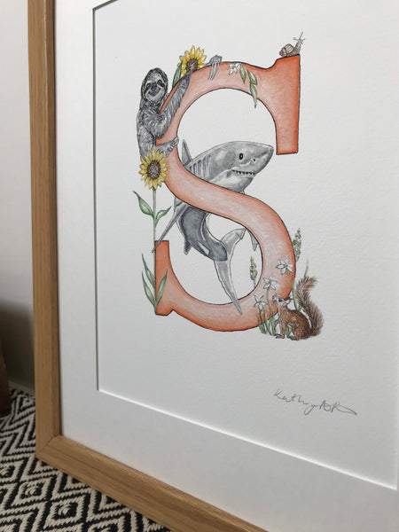 'S' Letter Print - A4 - Kathryn Pow Art