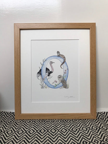 'O' Letter Print - A4 - Kathryn Pow Art