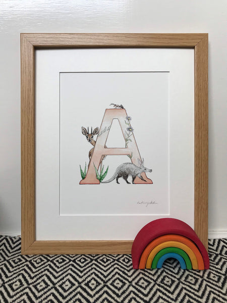 'A' Letter Print - A4 - Kathryn Pow Art