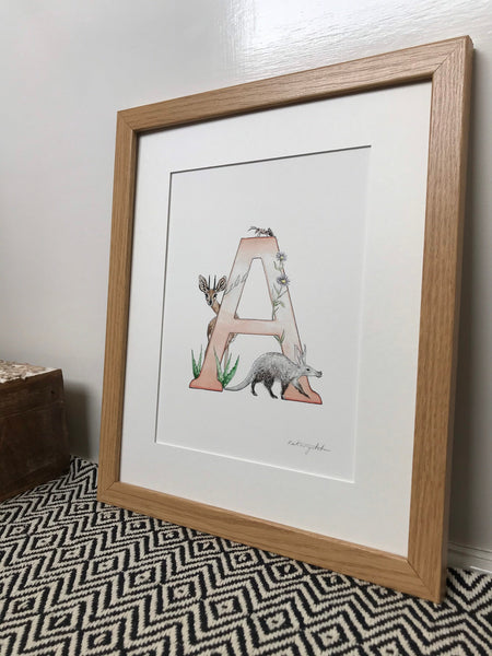 'A' Letter Print - A4 - Kathryn Pow Art