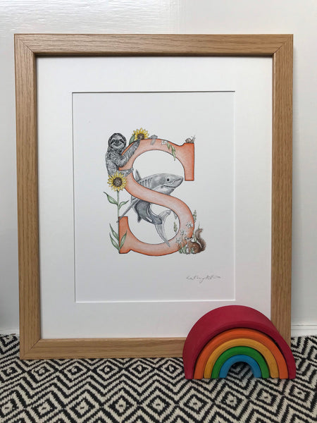 'S' Letter Print - A4 - Kathryn Pow Art