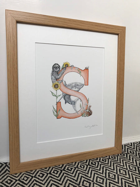 'S' Letter Print - A4 - Kathryn Pow Art