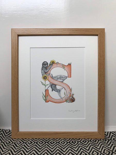 'S' Letter Print - A4 - Kathryn Pow Art