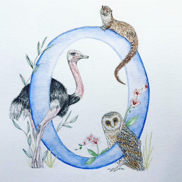'O' Letter Print - A4 - Kathryn Pow Art