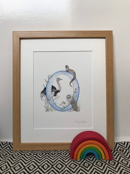 'O' Letter Print - A4 - Kathryn Pow Art