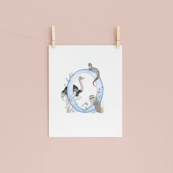 'O' Letter Print - A4 - Kathryn Pow Art