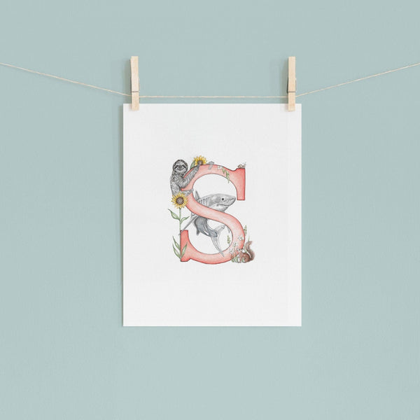 'S' Letter Print - A4 - Kathryn Pow Art