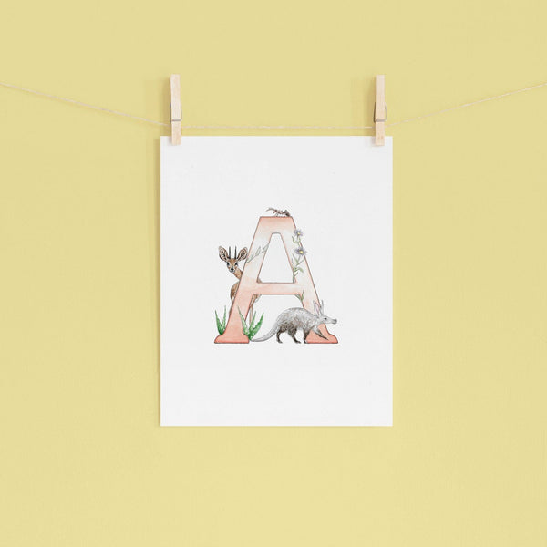 'A' Letter Print - A4 - Kathryn Pow Art