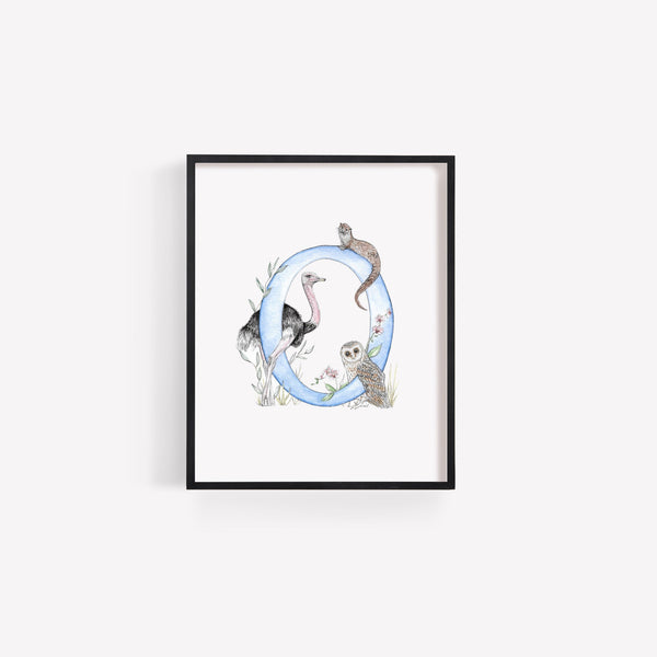 'O' Letter Print - A4 - Kathryn Pow Art