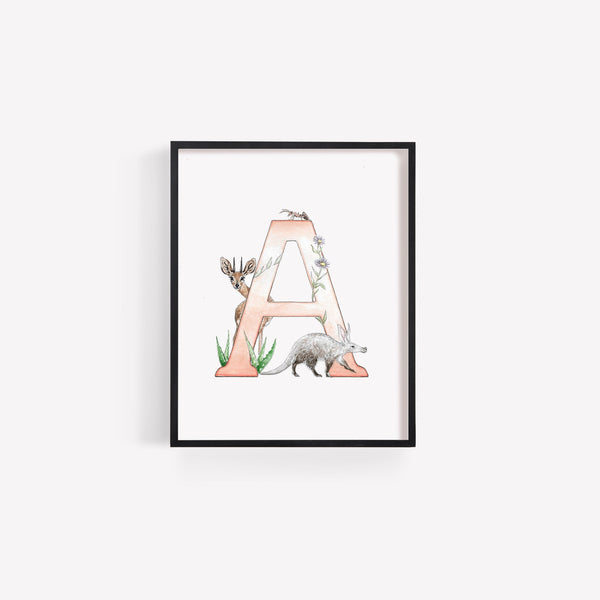 'A' Letter Print - A4 - Kathryn Pow Art
