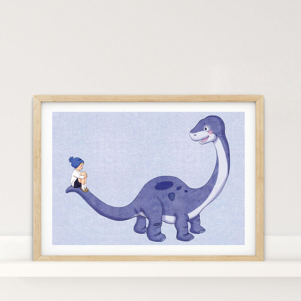 Dinosaur Boy A2 Art Print - Belle & Boo