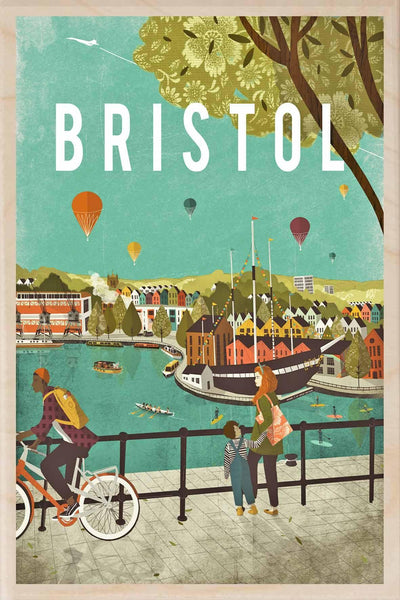 'Visit Bristol' Wooden Postcard - Emy Lou Holmes
