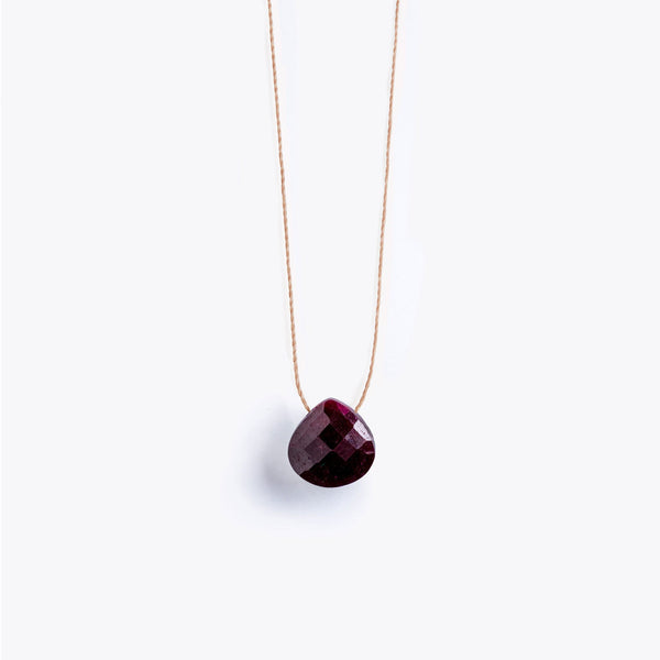 July Fine Cord Birthstone Necklace, Ruby - Wanderlust Life